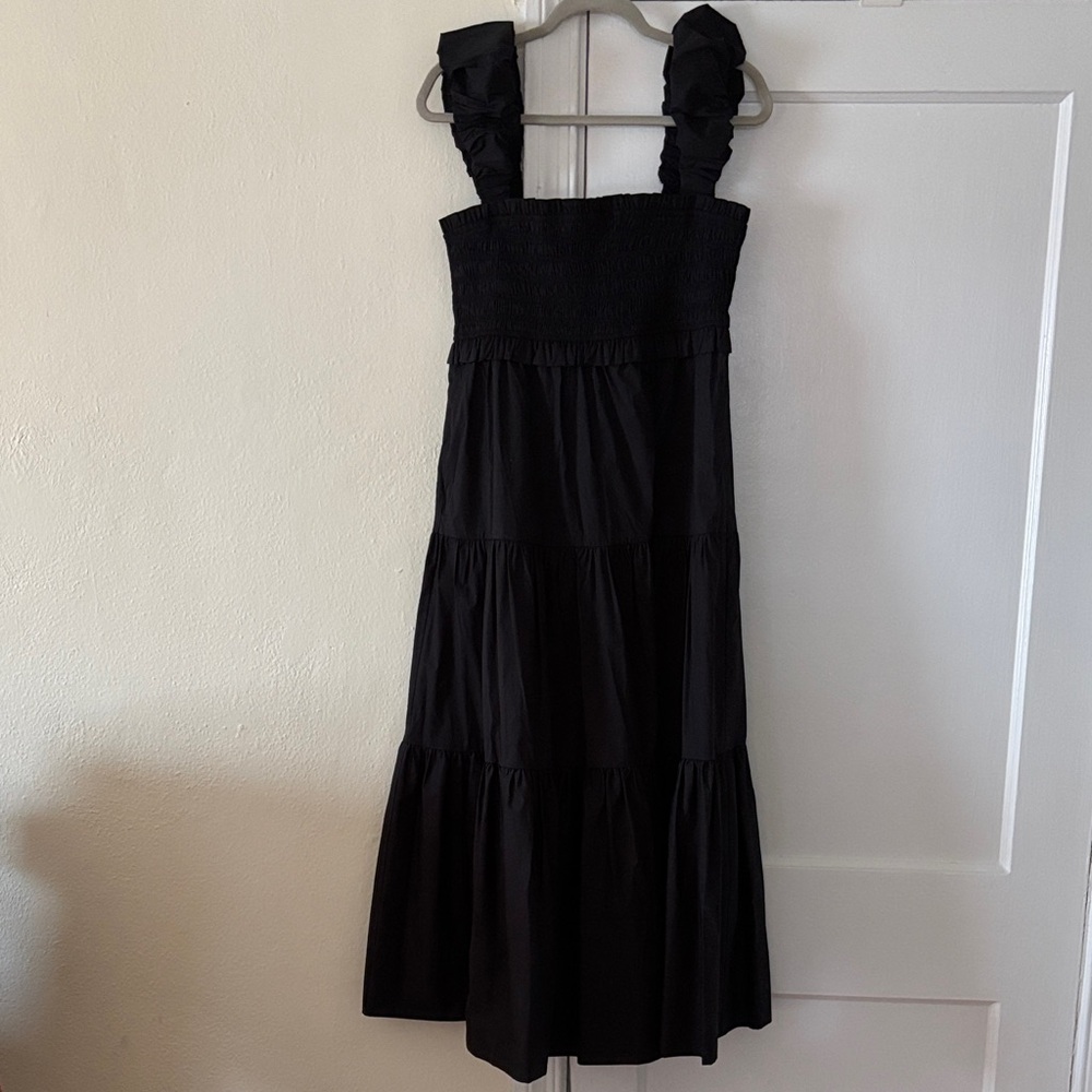 SEA NEW YORK NWT BLACK POPLIN SLOANE DRESS, L